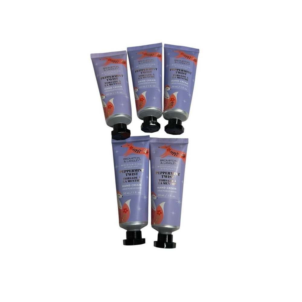 NEW brompton & langley hand creams 1 oz‎ lot of 5 PEPPERMINT TWIST